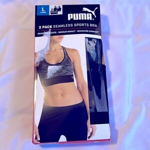 Puma 2 Pack Seamless Sports Bra NWT Size L